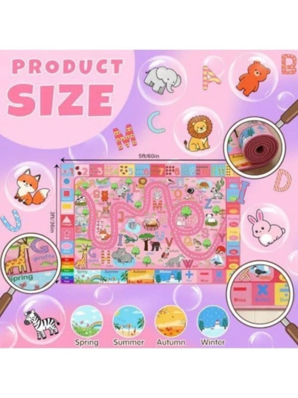 Pink Multicolor Learning Play Mat - Picture 3 of 3